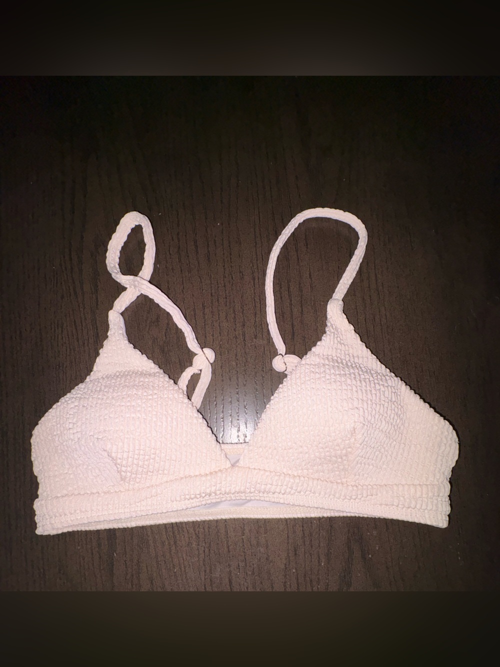 SHEIN Textured Cream Bikini Top